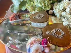 Filigree Antique Floral Hand Mirror Set