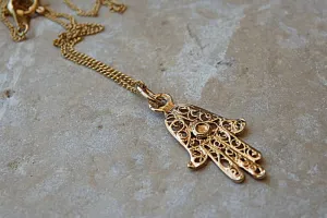 Filigree Hamsa Necklace