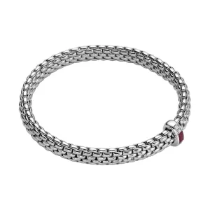 FOPE Flex'it Vendome 18ct White Gold Ruby and Diamond Rondel Bracelet 583B BRUB