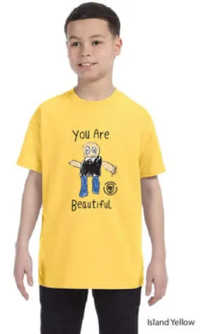 Forging Forward "You Are Beautiful" Full Color T-Shirt - Island Yellow - Kids