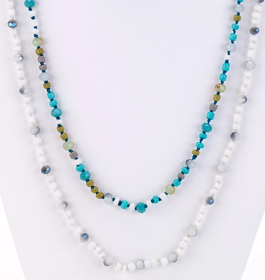 Glass Beaded Long Necklace
