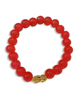 GOLD PIYAO | 24K Red Ruby Birthmonth Beads Lucky Piyao Bracelet