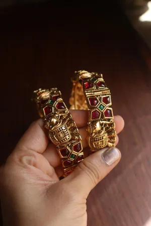 Haathi Ruby Flower Set of 2 Kadas