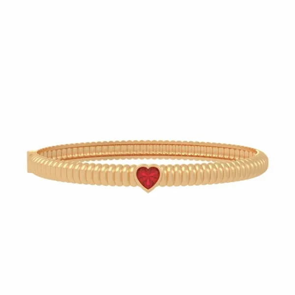 Heart Bracelet YG, Ruby 17 ASL10390