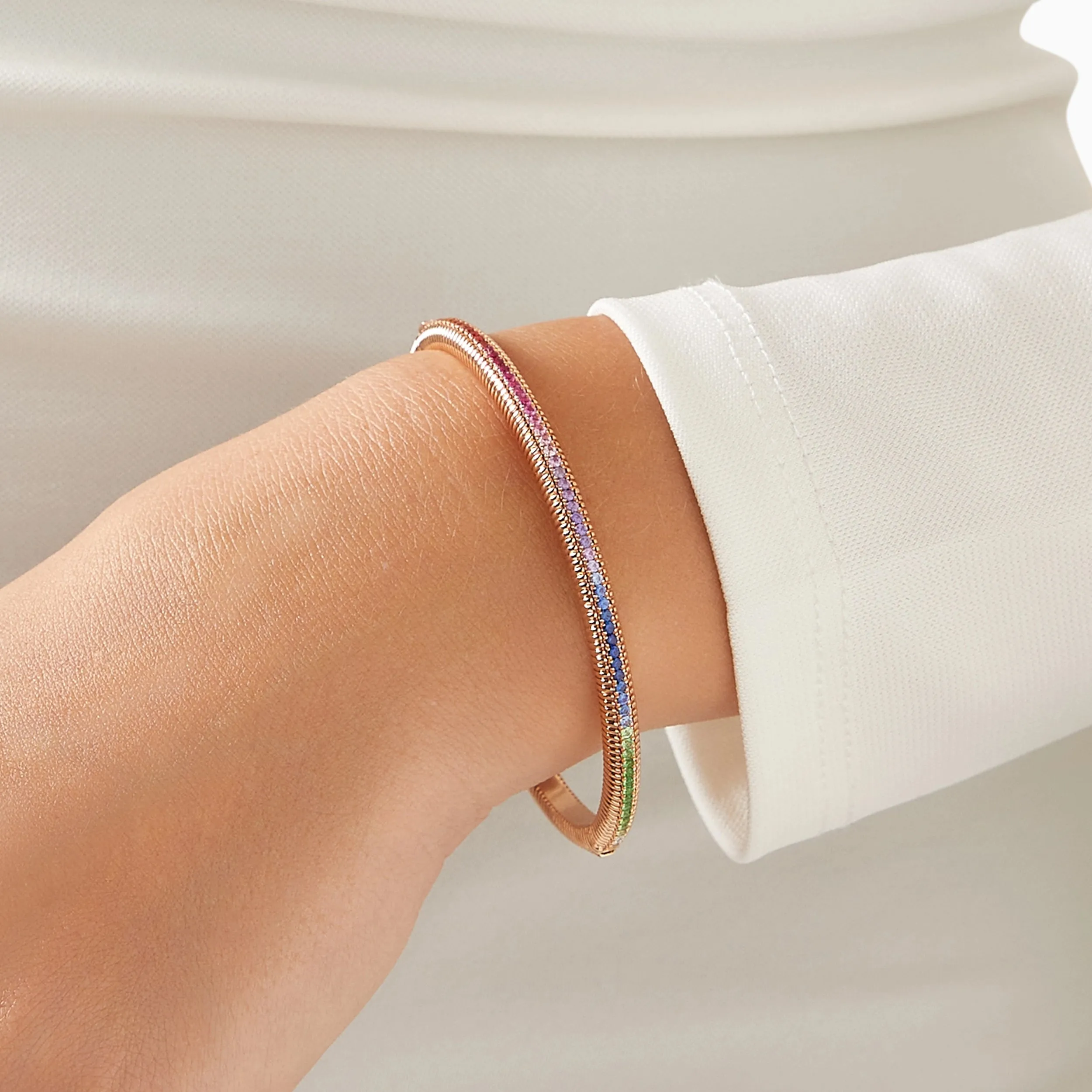 Hinged Fluted Bracelet