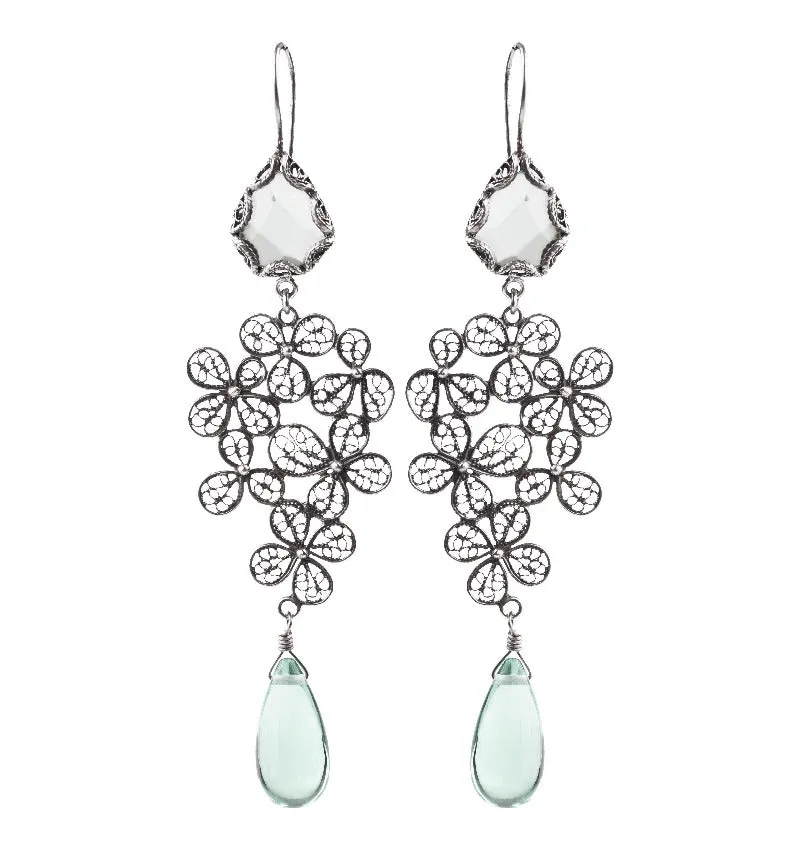 Hortensia hanging chandelier earrings