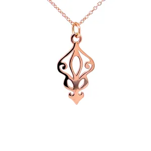 Jewel Rose Gold Filigree Nouveau Arrow Pendant