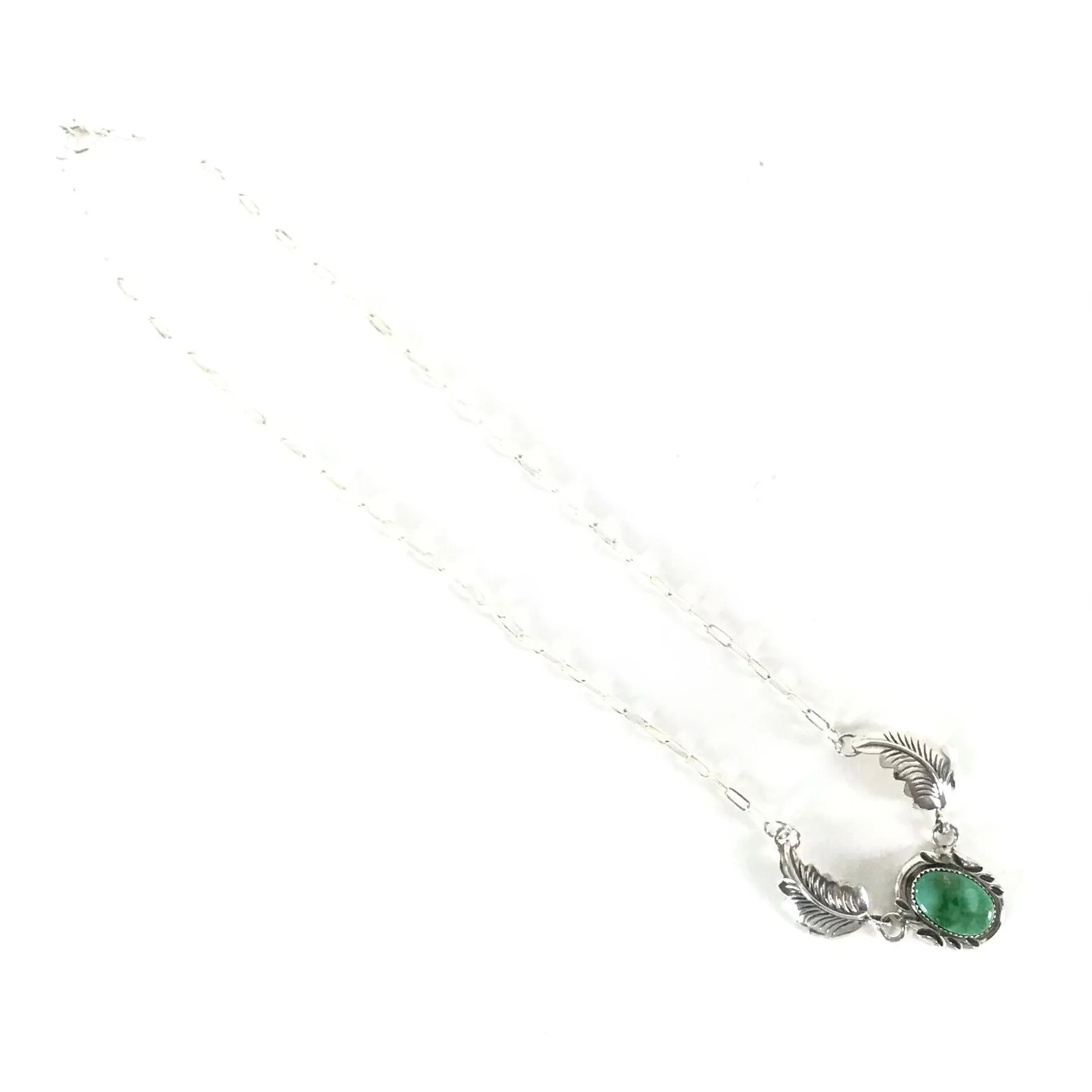 Julia Etsitty  Turquoise Leaf Necklace