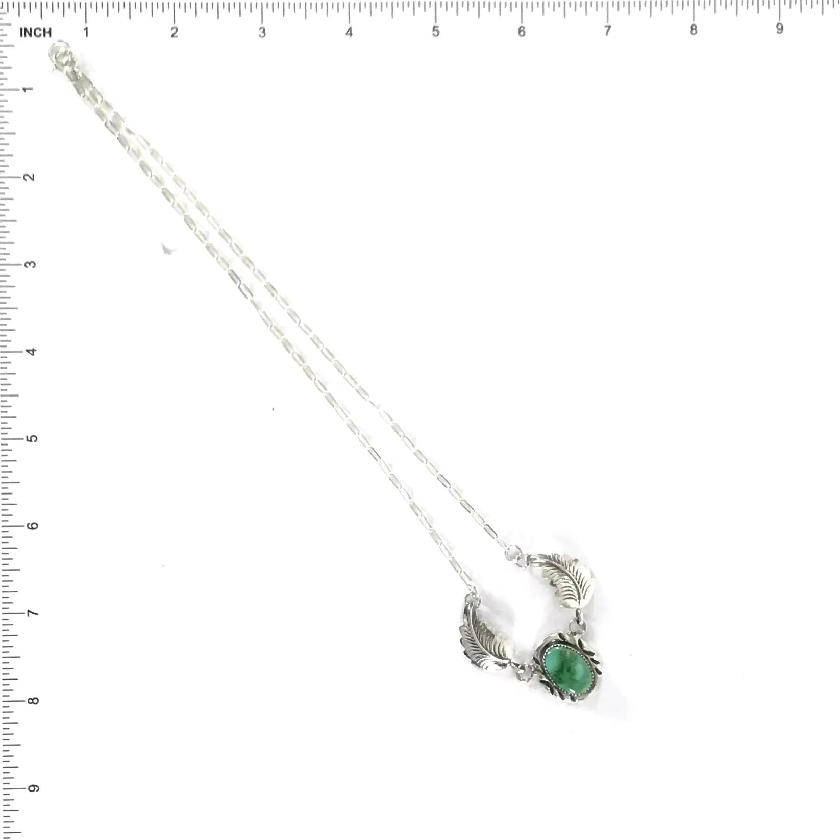 Julia Etsitty  Turquoise Leaf Necklace