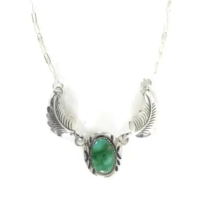 Julia Etsitty  Turquoise Leaf Necklace
