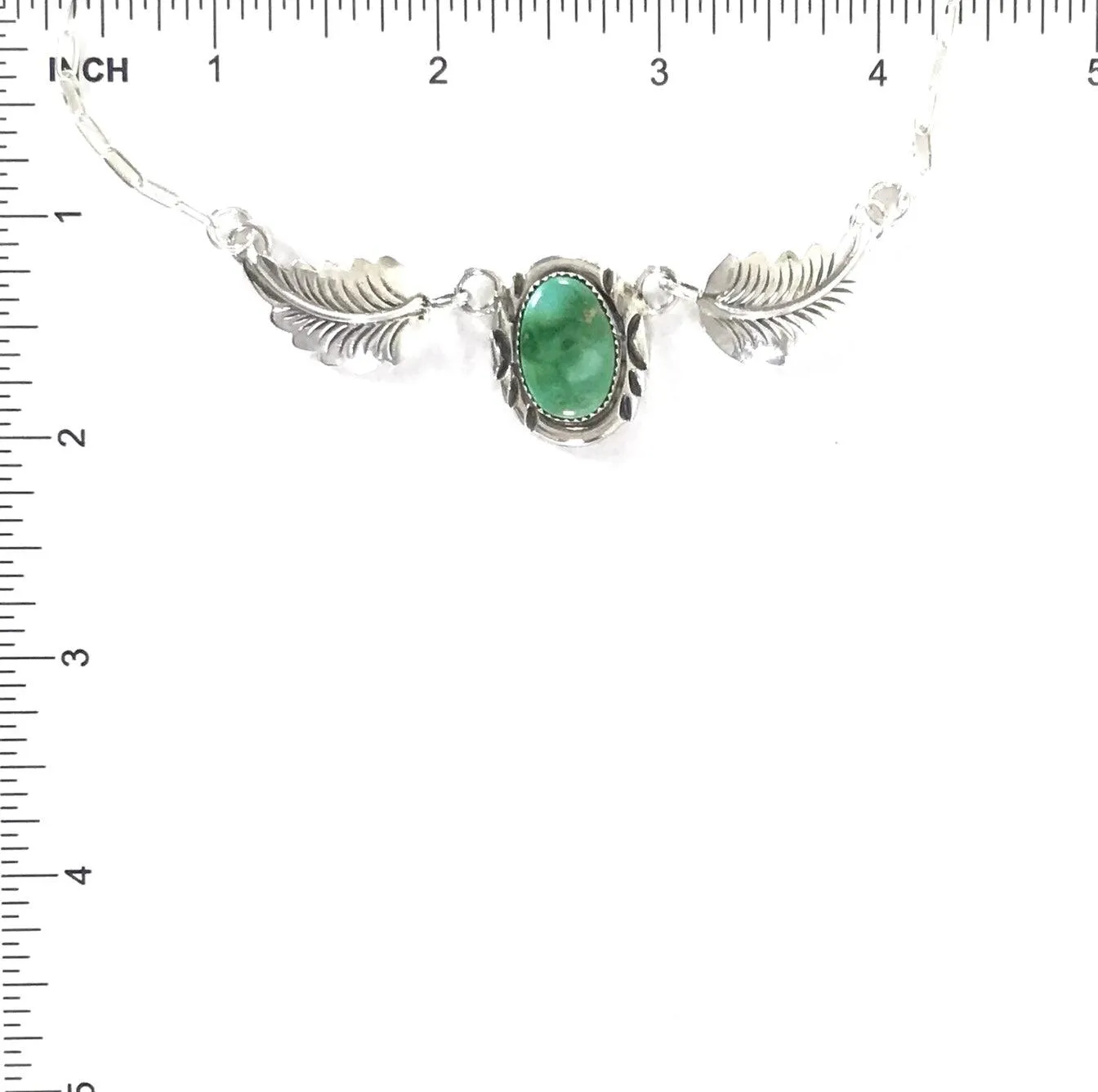 Julia Etsitty  Turquoise Leaf Necklace