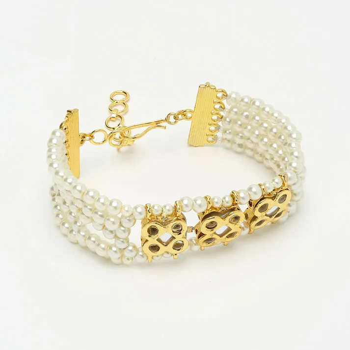 Kundan And Pearl Bracelet