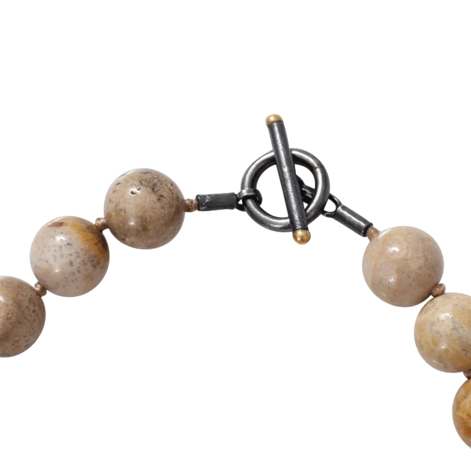 Libra Fossilized Coral Bead Necklace