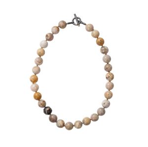Libra Fossilized Coral Bead Necklace