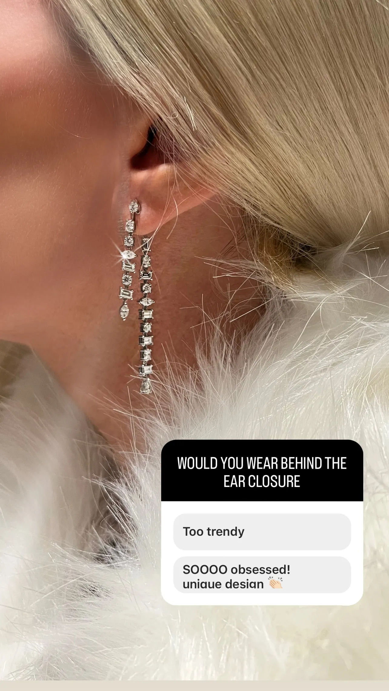 Multi Cut Diamond 18K White Gold Drop Chandelier Earrings