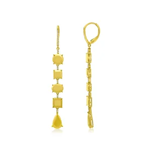 Multi Shape Gold Dangle Earrings