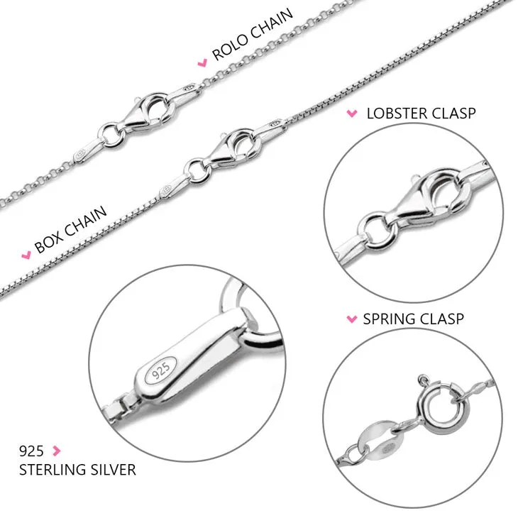Name Necklace with Coloured Symbols Sterling Silver