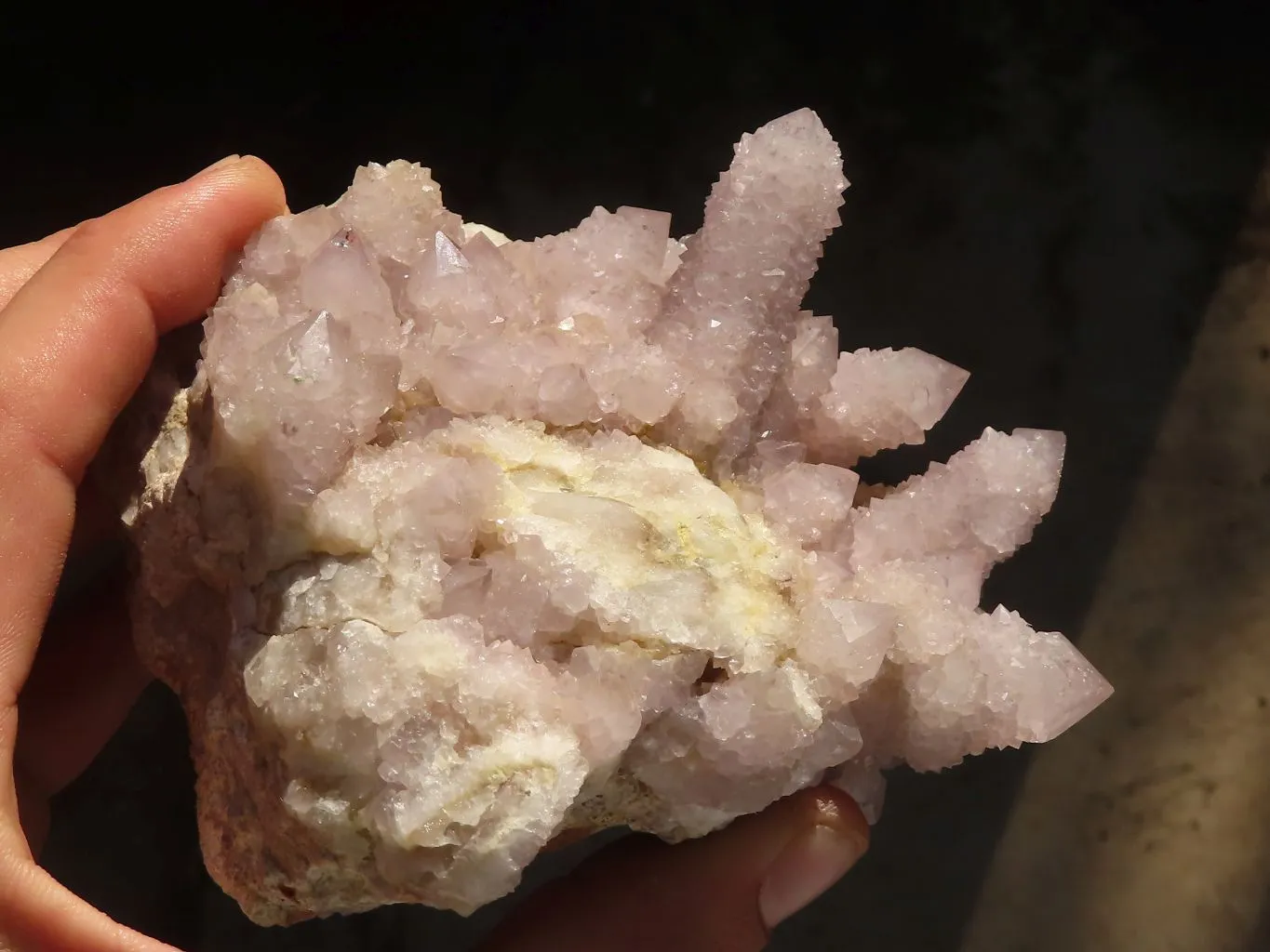 Natural Pale Spirit Amethyst Quartz Clusters x 2 From Boekenhouthoek, South Africa