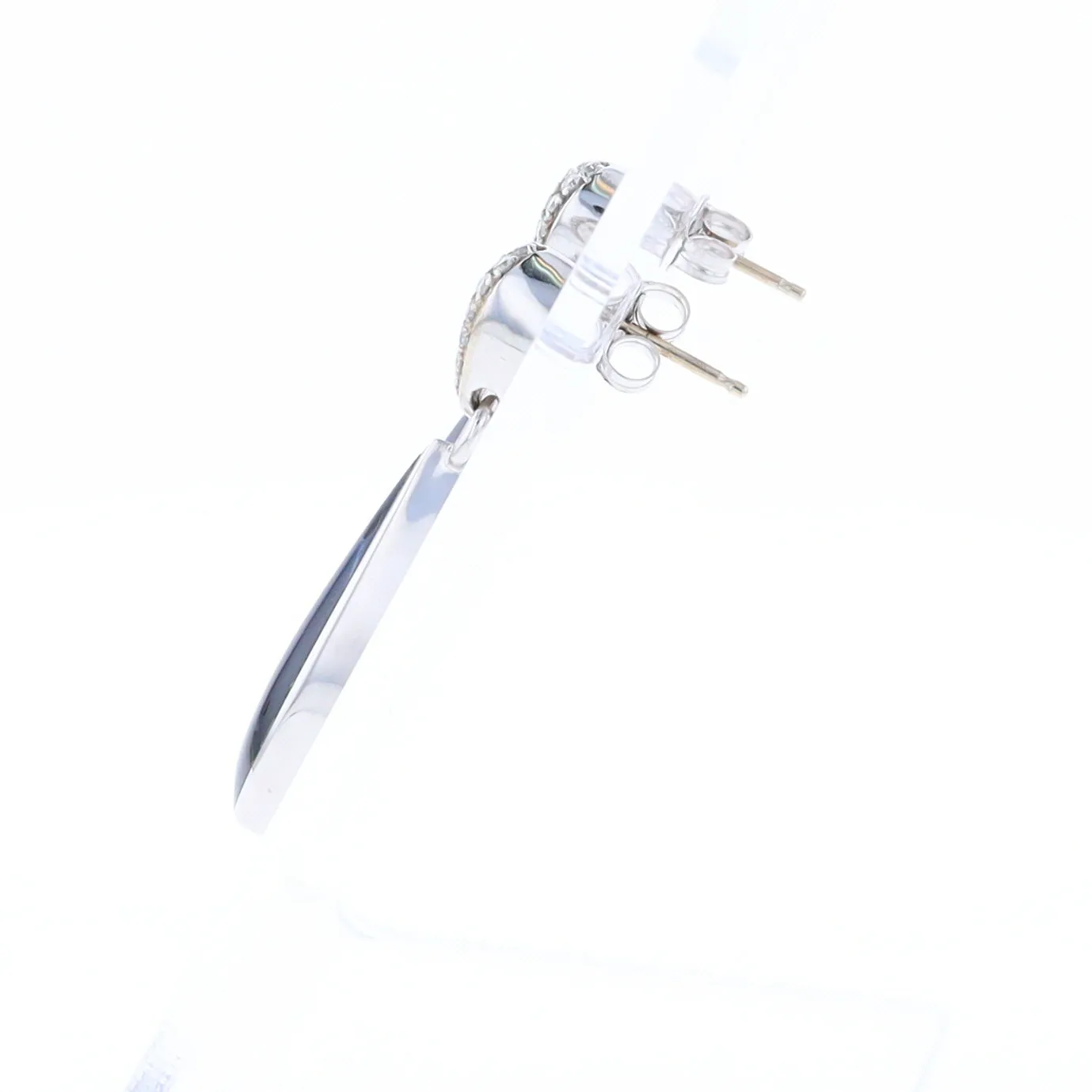 Natural Pietersite Inlaid Teardrop 0.22ctw Diamond Earrings