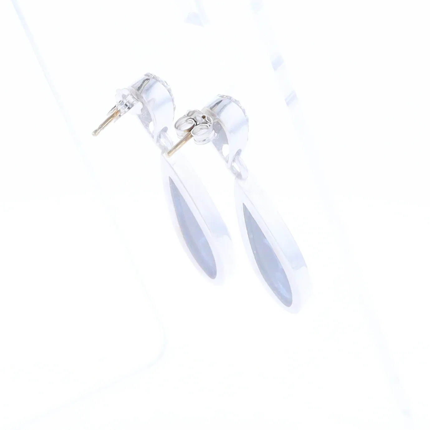 Natural Pietersite Inlaid Teardrop 0.22ctw Diamond Earrings