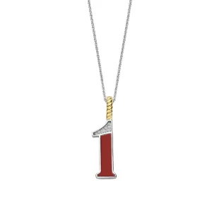 Number Necklace in Coral Red