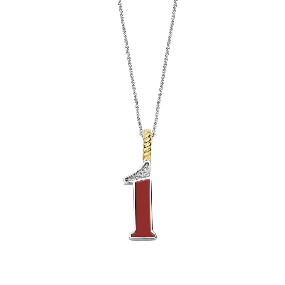 Number Necklace in Coral Red