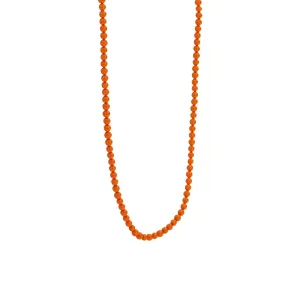 Orange Coral Stones Necklace Long