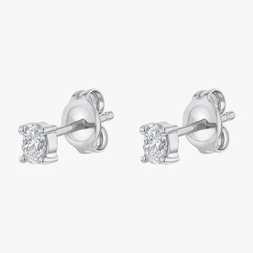 Oval Shaped Diamond Stud Earrings