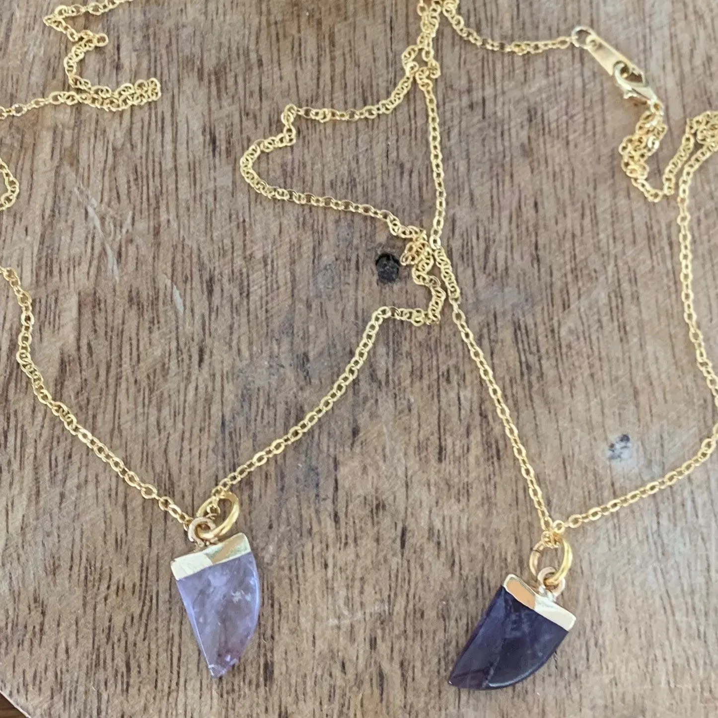 Pendant with 18K gold-plated amethyst
