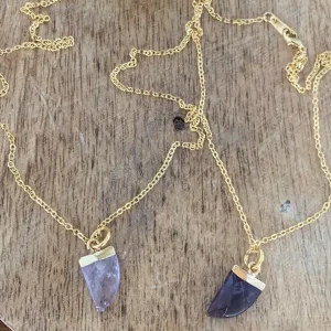 Pendant with 18K gold-plated amethyst