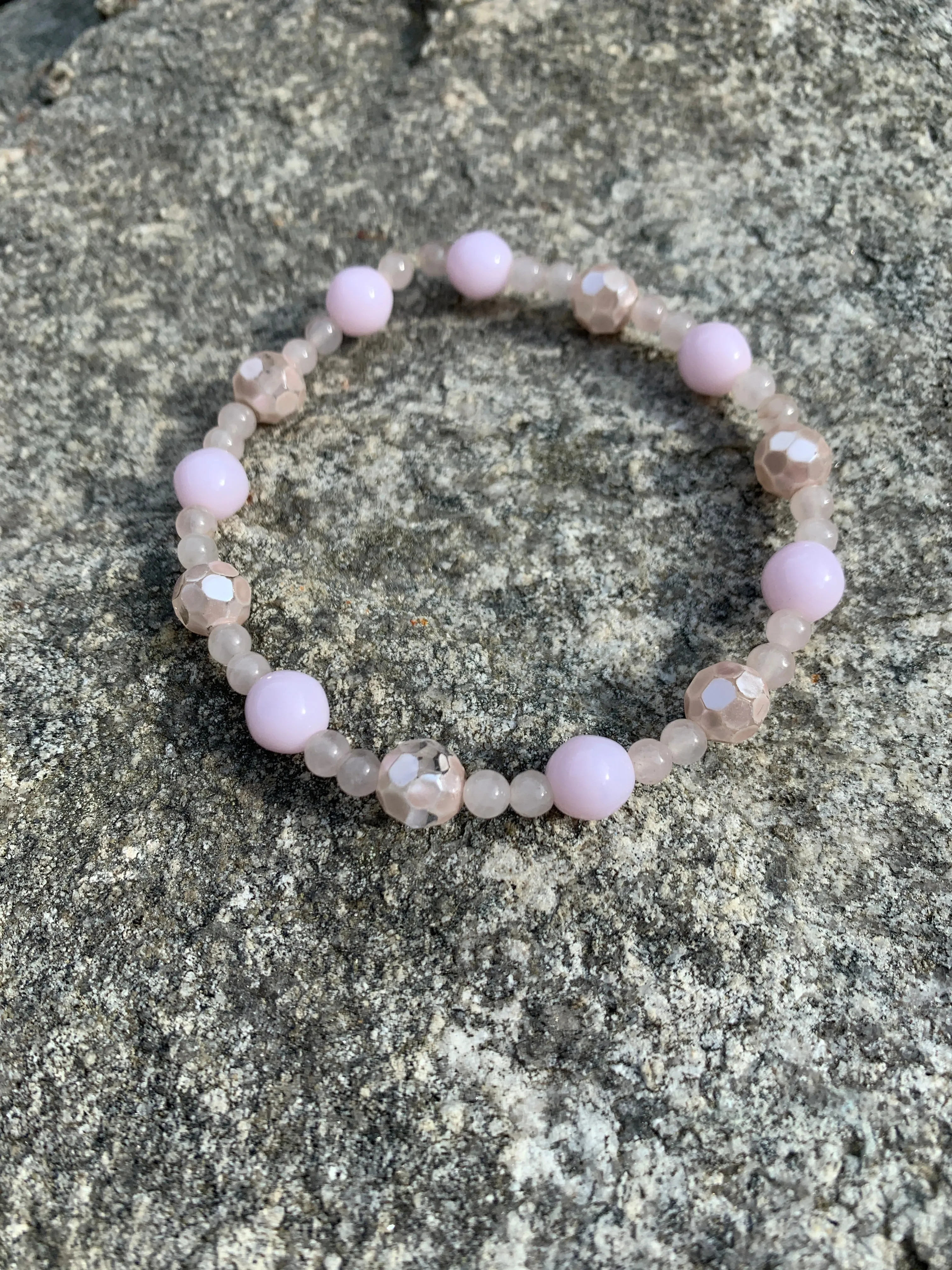Pink bracelet stack