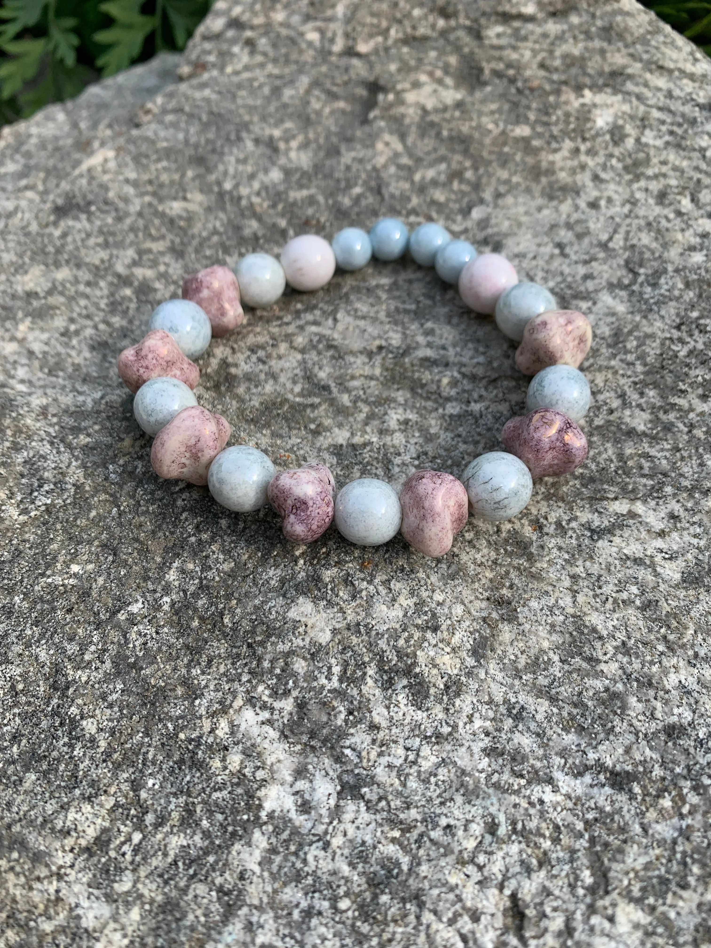 Pink bracelet stack