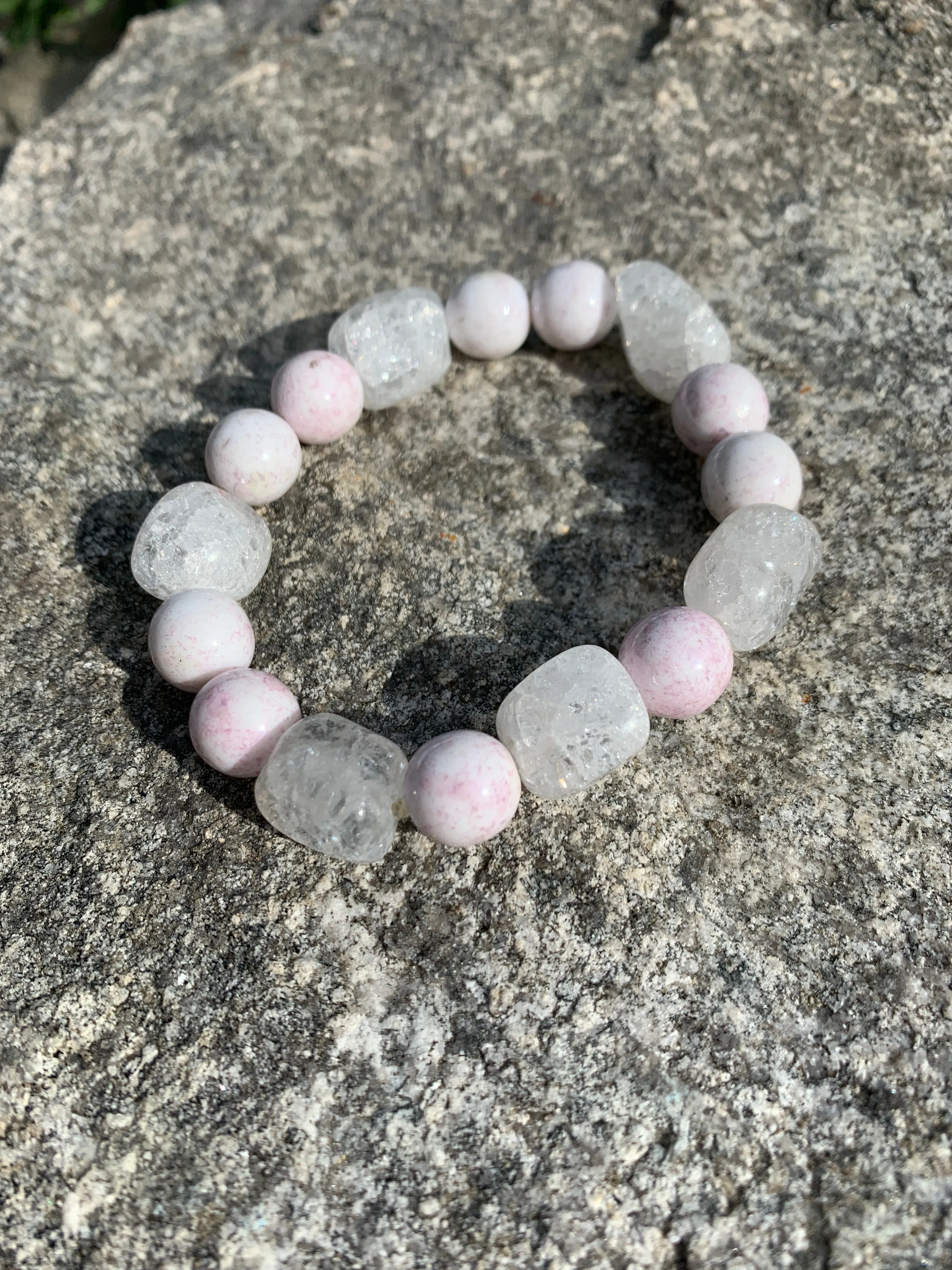 Pink bracelet stack