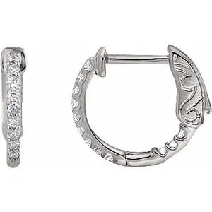 Platinum 3 CTW Natural Diamond Inside-Outside 34.5 mm Hinged Hoop Earrings