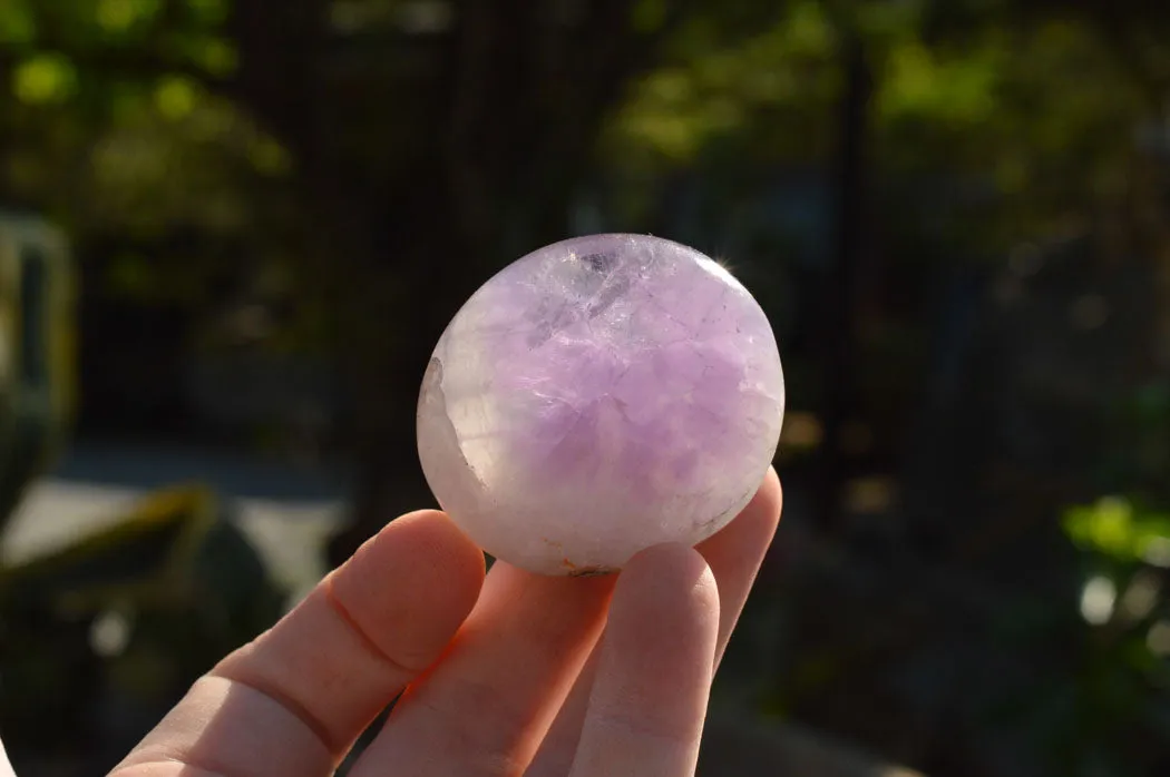 Polished Amethyst Galet / Palm Stones x 20 From Madagascar