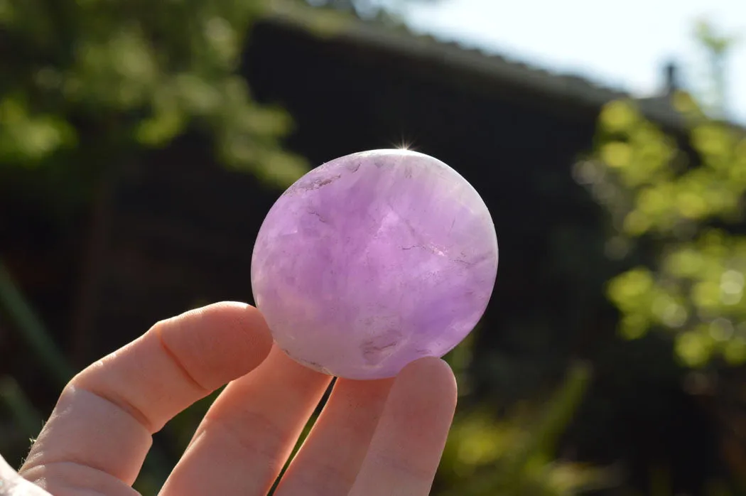 Polished Amethyst Galet / Palm Stones x 20 From Madagascar