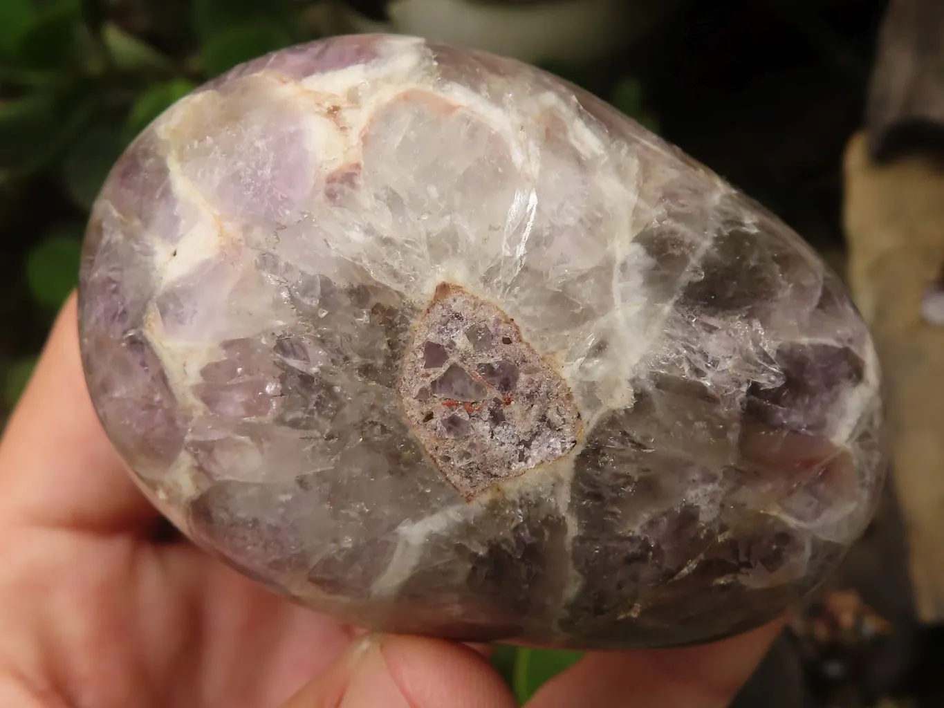 Polished Large Amethyst Galet - Palm Stones x 7 From Madagascar