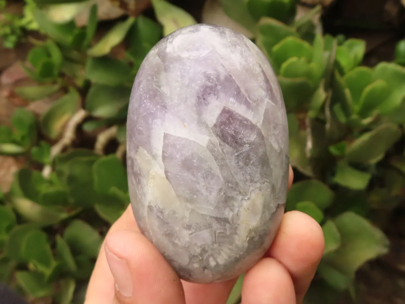 Polished Large Amethyst Galet - Palm Stones x 7 From Madagascar