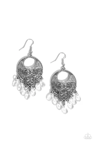 Prismatically Prairie - White Earrings - Paparazzi Accessories