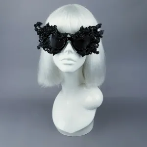 "Lamia" Black Filigree Catseye Sunglasses