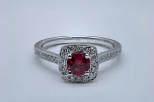 Round Cut Ruby Ring