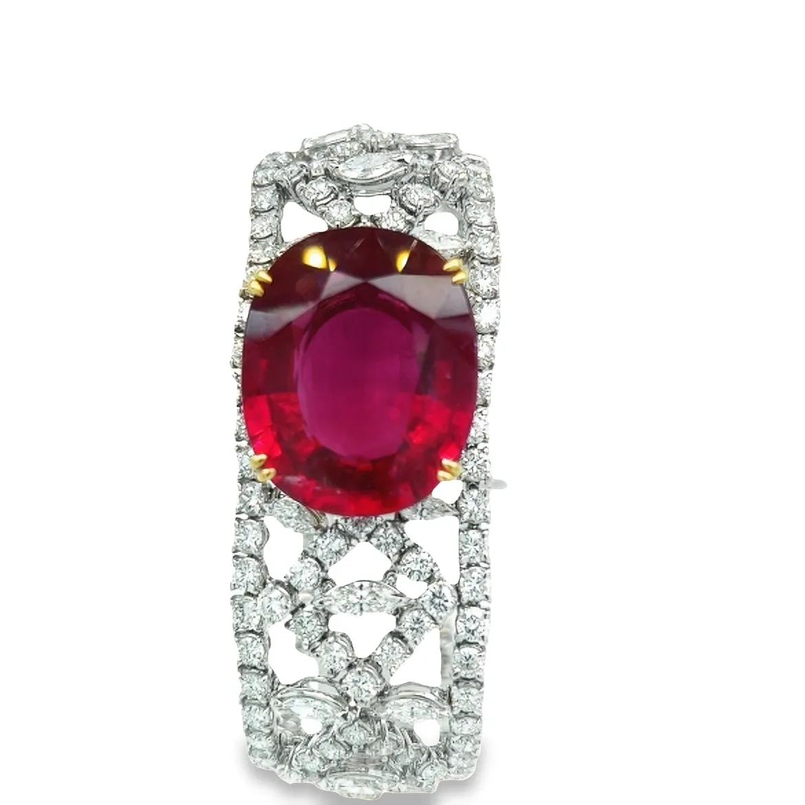 Rubellite and Diamond Bracelet