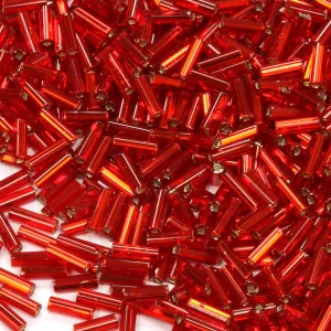 Ruby 6.6mm Bugle Silver Lined - Pack of 5g