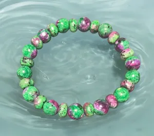 Ruby Zoisite Chunky Beaded Bracelet