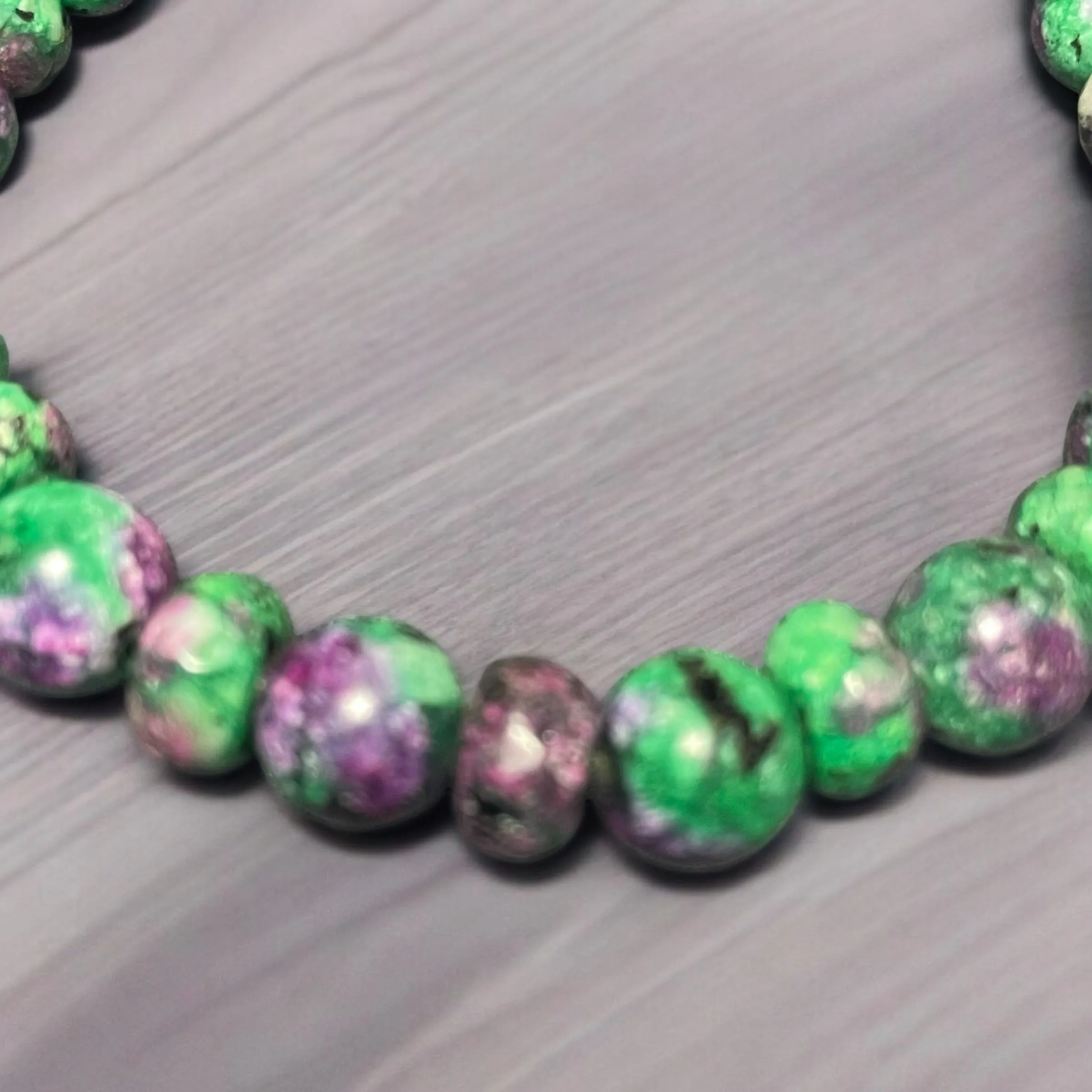 Ruby Zoisite Chunky Beaded Bracelet