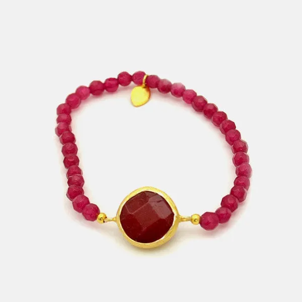 Rubytone Pink-Stone Bracelet Stretch