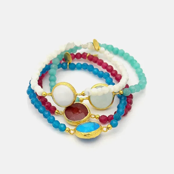Rubytone Pink-Stone Bracelet Stretch