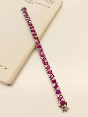 Shivaaya Ruby American Diamond Bracelet
