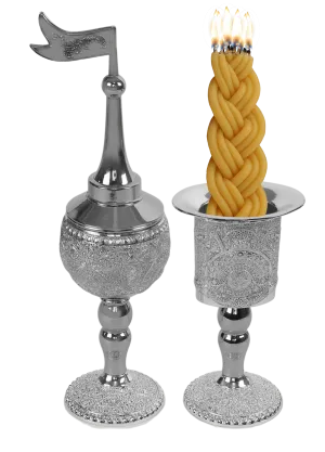 Silver Plated Havdalah Set - Filigree Design