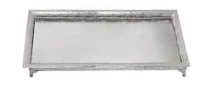 Silver Plated Mirror Tray - Filigree Design 18.5x13"